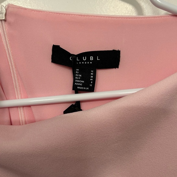 CLUB L LONDON Ashling Pink Flutter Sleeve Hanky Hem MIDI Dress BNWT size 8 US - Picture 13 of 16